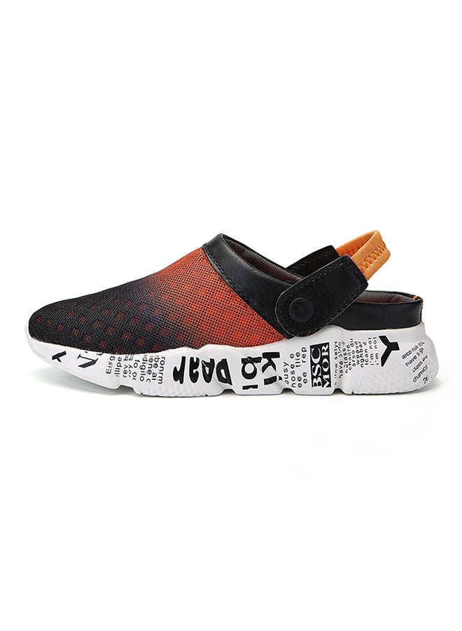 Mesh Detailed Slippers Orange/Black/White  - Image 4