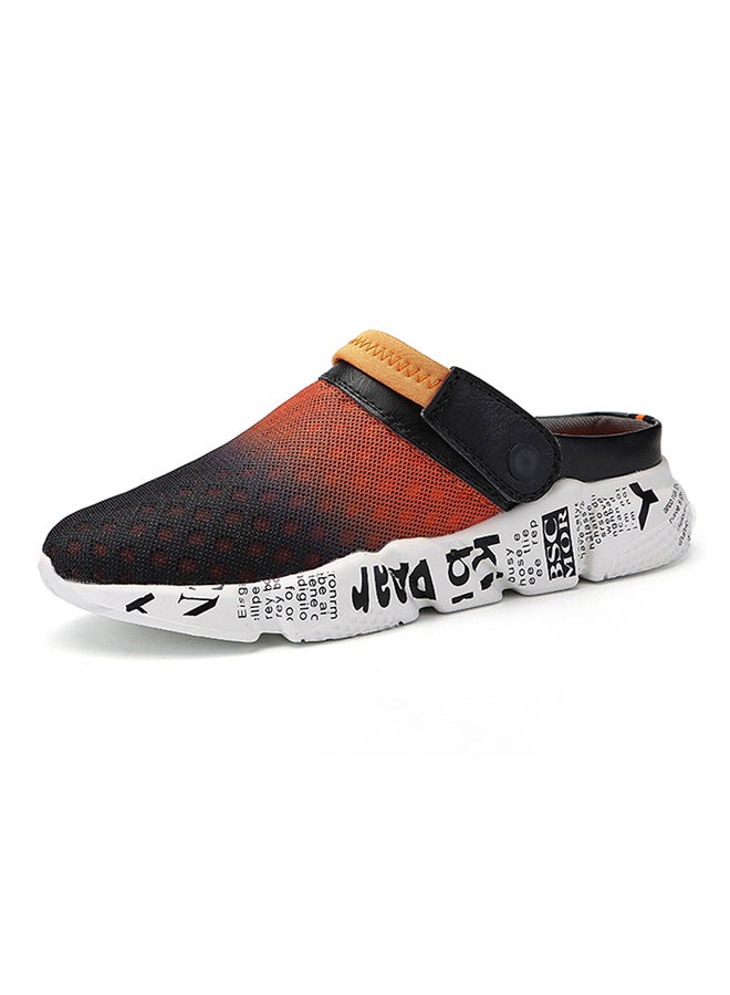Mesh Detailed Slippers Orange/Black/White  - Image 5