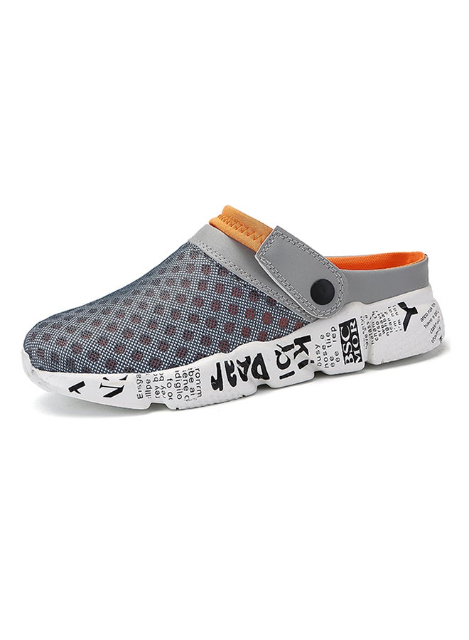 Mesh Detailed Slippers Grey/Orange/White  - Image 2