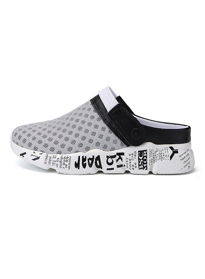Mesh Detailed Slippers Black/Grey/White  - Image 1