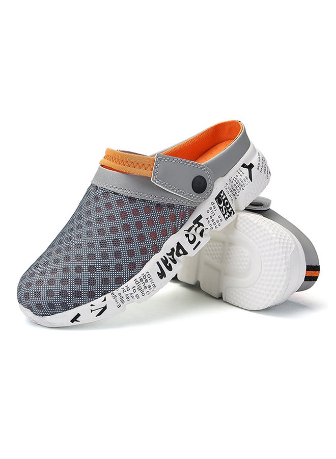 Mesh Detailed Slippers Grey/Orange/White  - Image 4