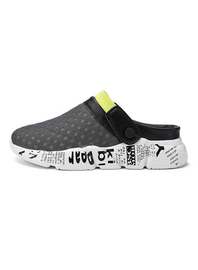 Mesh Detailed Slippers Green/Grey/White  - Image 1