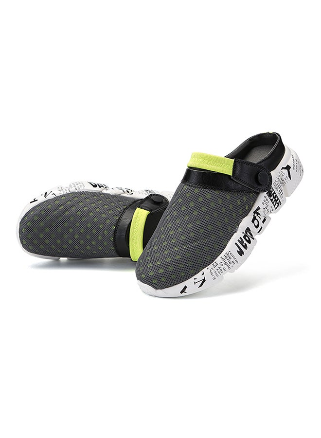 Mesh Detailed Slippers Green/Grey/White  - Image 4