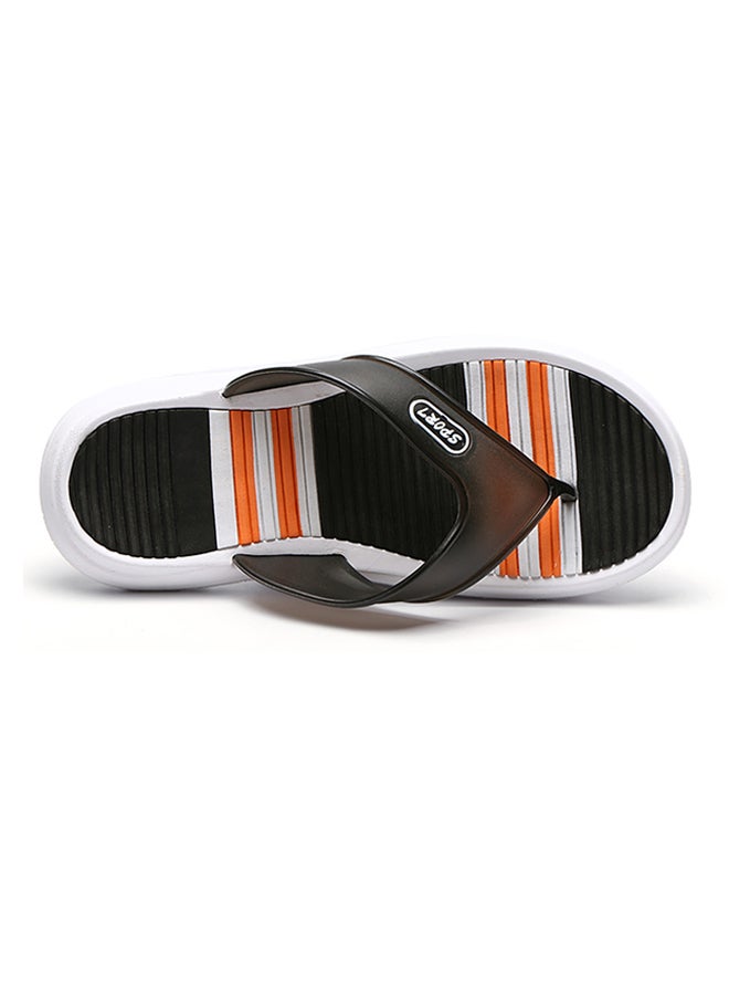Contrast Light Weight Flip Flops Black/Orange/White - Image 2
