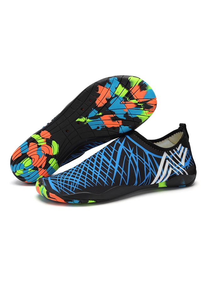 Printed Design Slip Ons Blue/White/Black  - Image 2