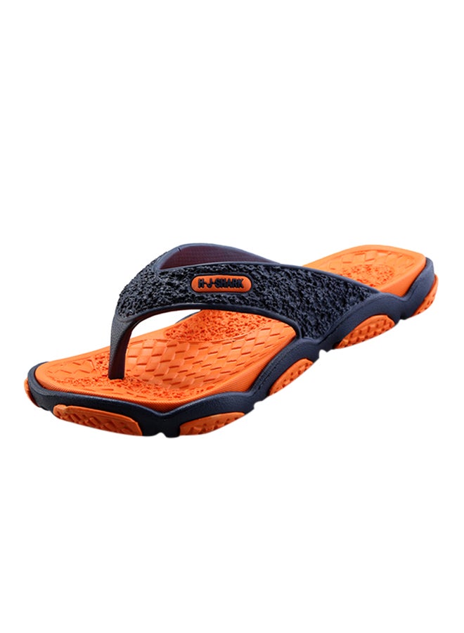 Light Weight Massage Thong Flip Flops Orange/Grey  - Image 1