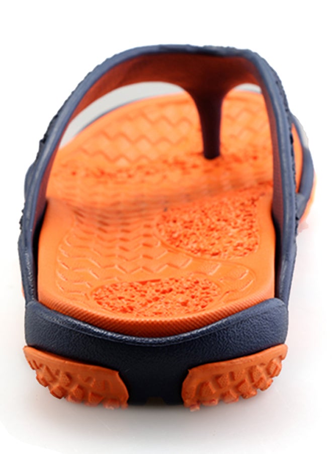 Light Weight Massage Thong Flip Flops Orange/Grey  - Image 2