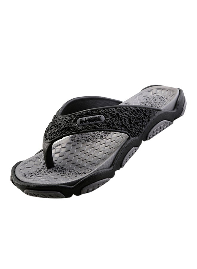 Light Weight Massage Thong Flip Flops Grey/Black  - Image 1
