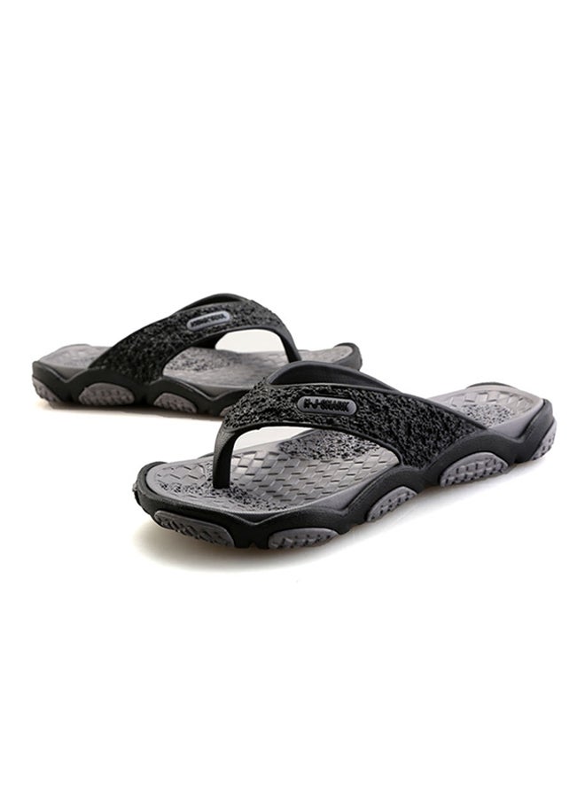 Light Weight Massage Thong Flip Flops Grey/Black  - Image 2