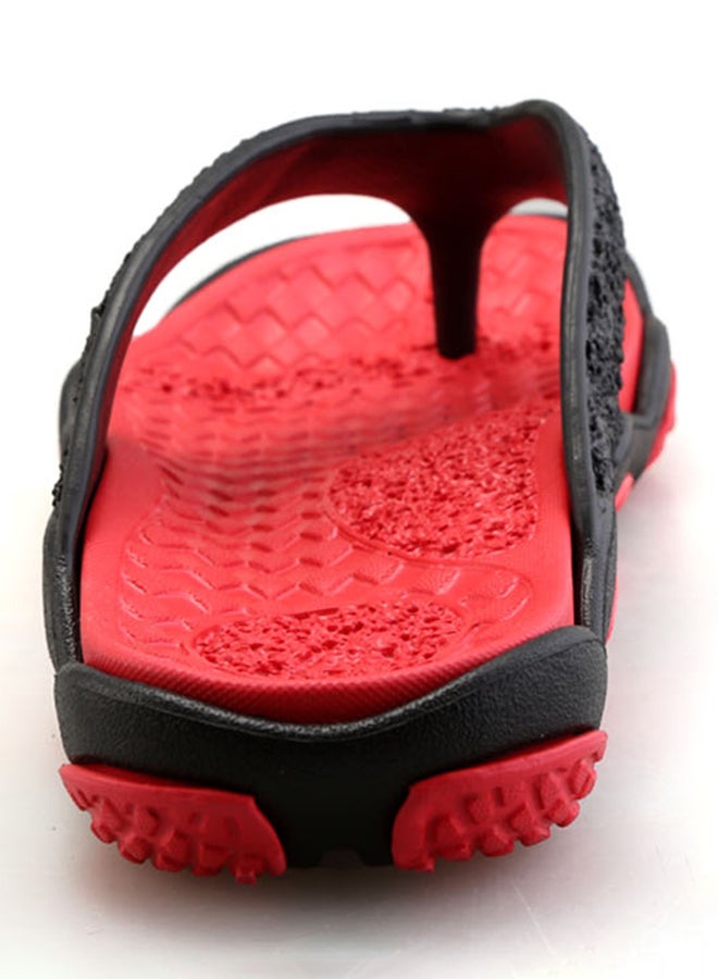 Light Weight Massage Thong Flip Flops Red/Black  - Image 2