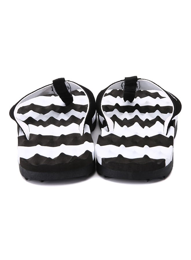 Light Weight Massage Thong Flip Flops Black/White  - Image 2