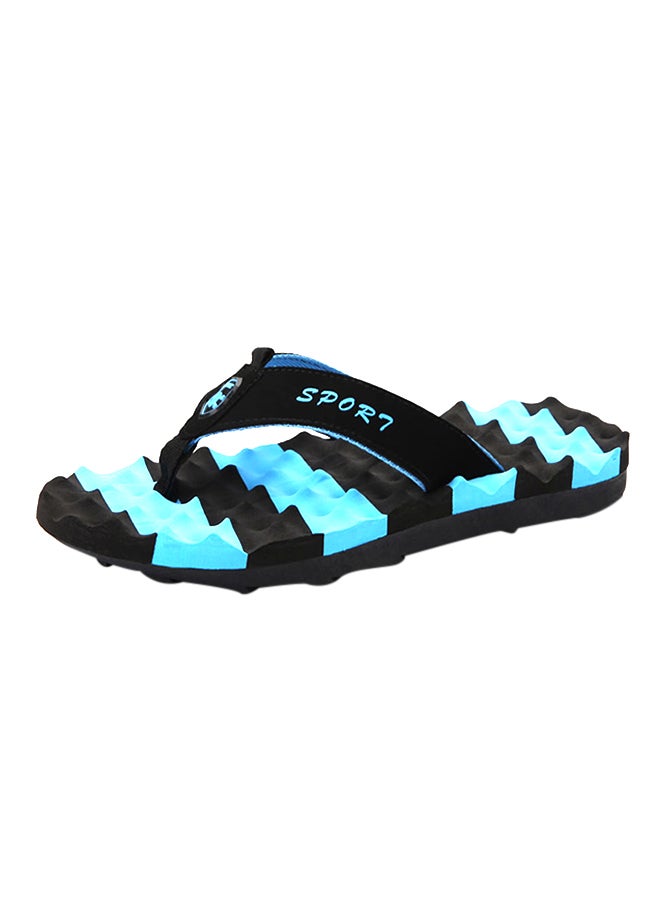 Light Weight Massage Thong Flip Flops Blue/Black  - Image 1