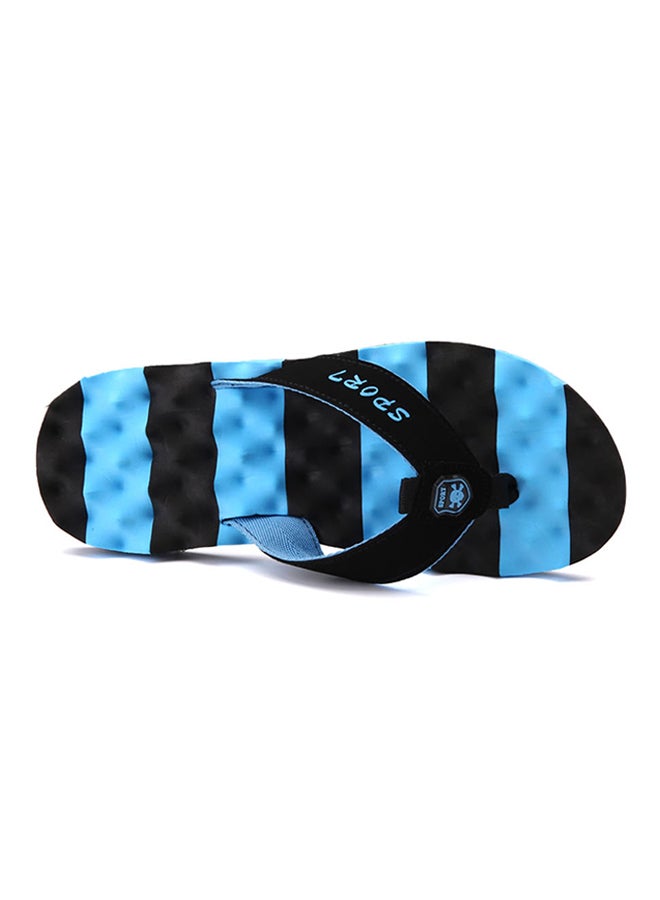 Light Weight Massage Thong Flip Flops Blue/Black  - Image 2