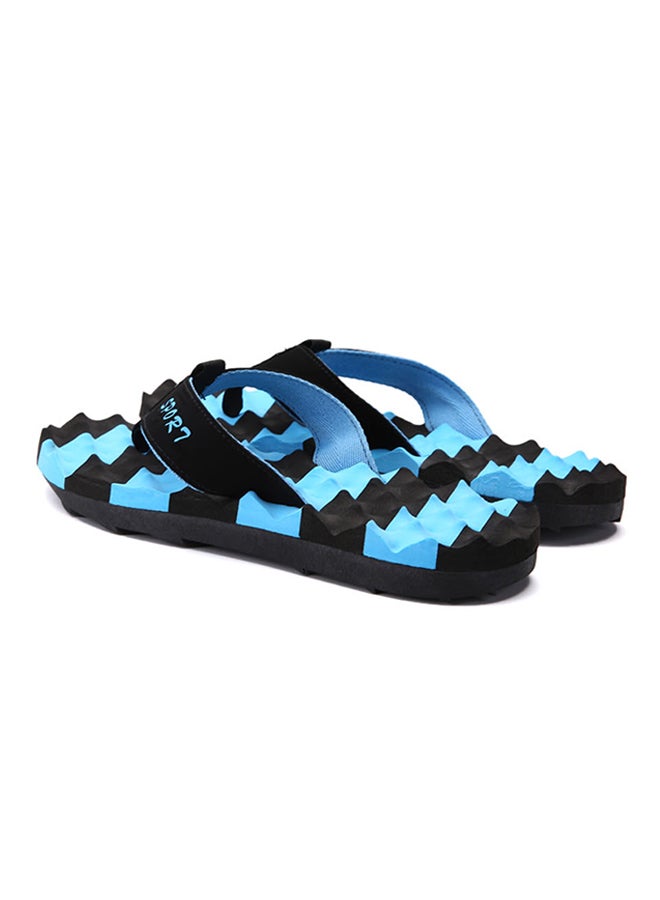 Light Weight Massage Thong Flip Flops Blue/Black  - Image 4