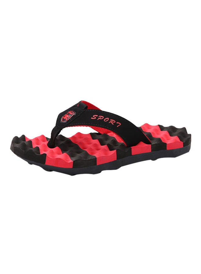 Generic Light Weight Massage Thong Flip Flops Red/Black  - Image 1