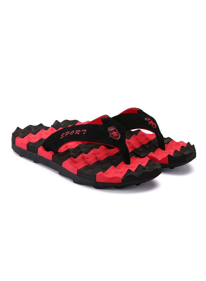 Generic Light Weight Massage Thong Flip Flops Red/Black  - Image 2