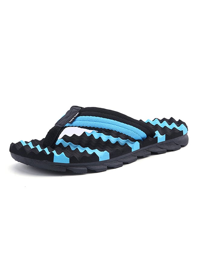 Light Weight Massage Thong Flip Flops Blue/Black  - Image 2