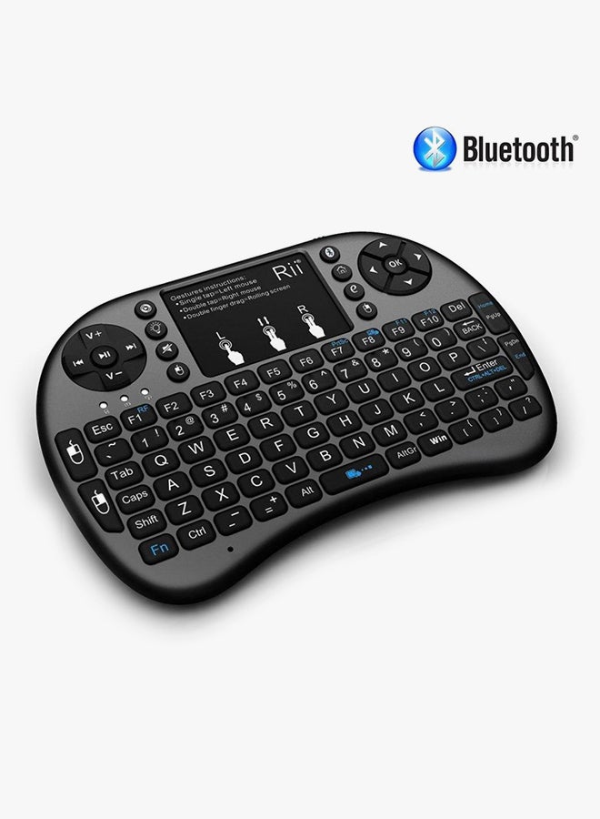 Mini Wireless Bluetooth Backlight Touchpad Keyboard With Mouse Black - Image 2