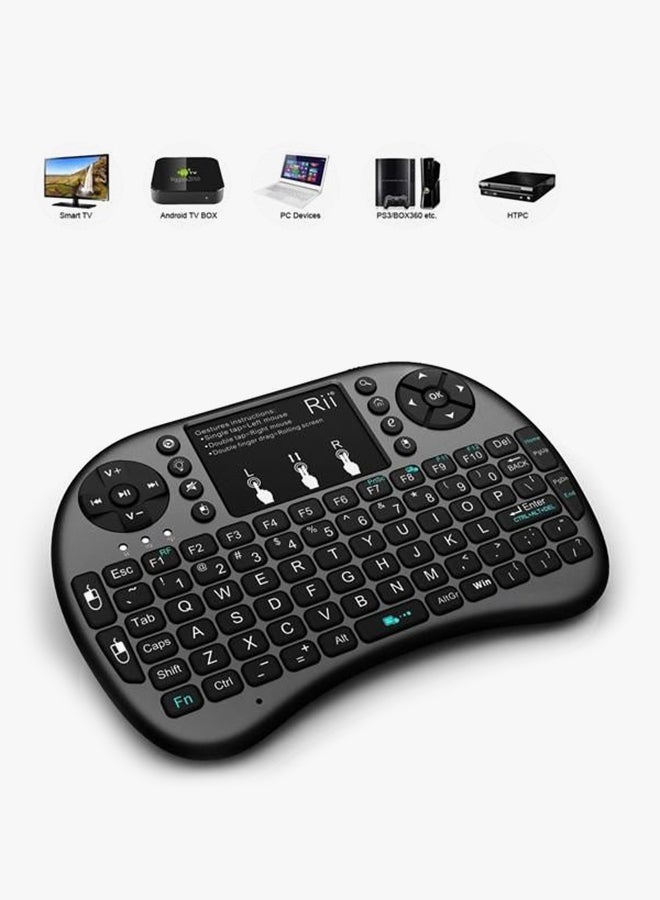 Mini Wireless Bluetooth Backlight Touchpad Keyboard With Mouse Black - Image 3