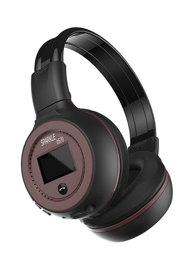 Foldable Stereo Bluetooth Wireless Over-Ear Headphone With Microphone Black/Brown