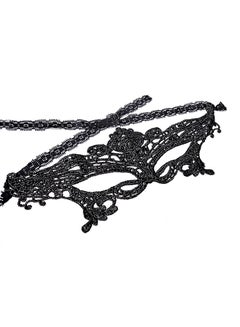 QiaoKai Prom Black Lace Mask  - Image 2