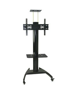 Alpha TV Floor Stand With DVD Rack And Camera Holder Black 