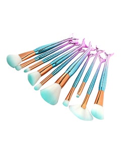 10 Piece Make Up Brush Set Multicolor