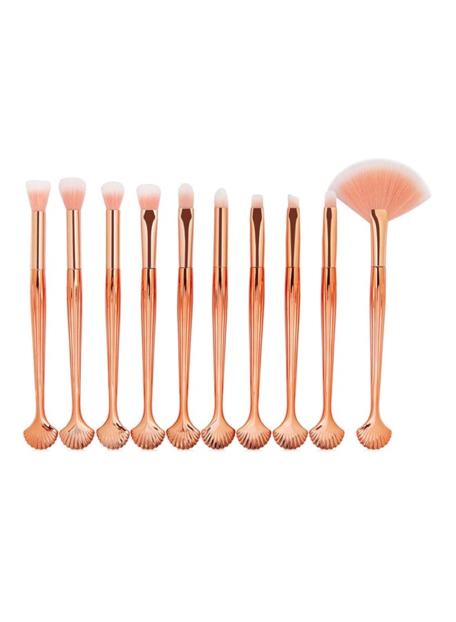 MAANGE 10 Piece Make Up Brush Set gold - Image 1