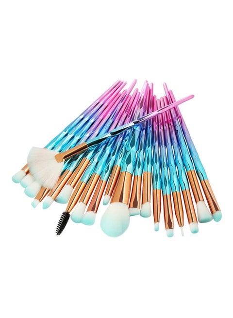 20 Piece Make Up Brush Set Multicolor