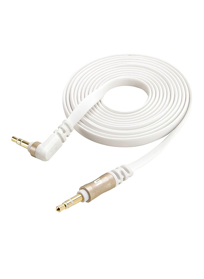 Scosche Flatout Tangle Free 6 feet AUX Cable White/Gold
