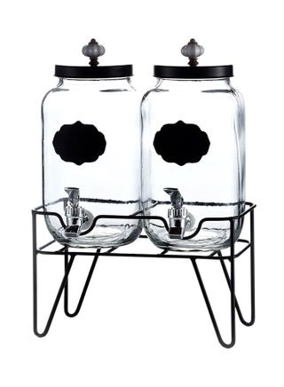 Set Of 2 Manchester Beverage Dispenser With Rack Clear 8x13x17inch - v1532352636/N15899416A_1