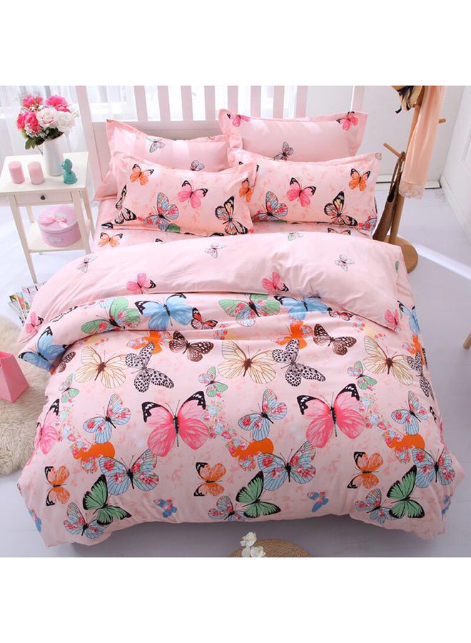 Deals for Less Supreme Quality Butterfly Printed Super Soft Light Weight Easy Care Single Size Bedding Set Cotton Multicolour