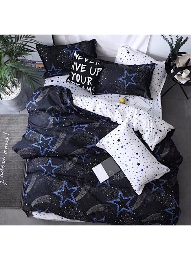 Deals for Less 6-Piece Star Printed King Size Duvet Cover Set Cotton Multicolour