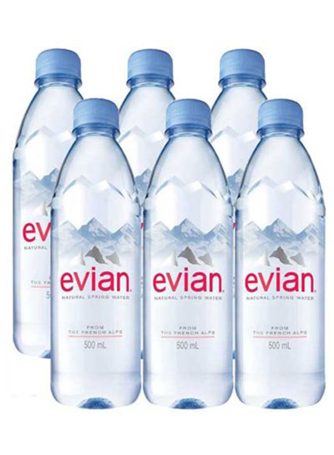 Evian - Natural Spring Water 500ml Pack of 6 - Image 1