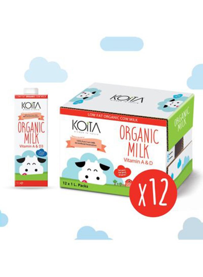 Koita - Organic Low Fat Milk Plain 1Liters Pack of 12 - Image 1