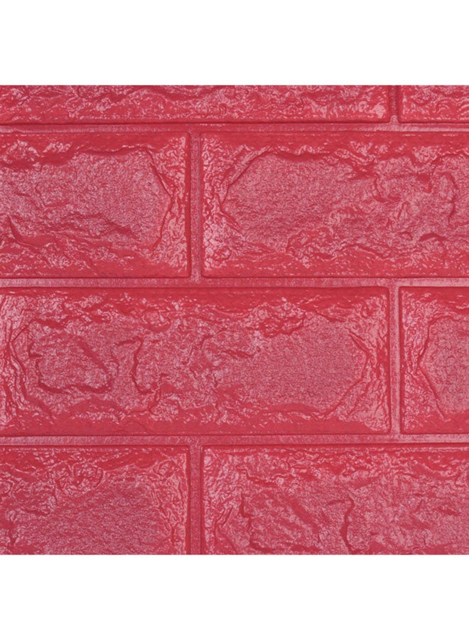 SITELONGS 3D Embossed Brick Stone Wall Sticker Red 70x77cm