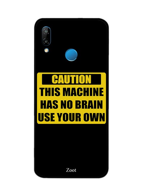 Thermoplastic Polyurethane Protective Case Cover For Huawei Nova 3e Caution This Machine Has No Brain