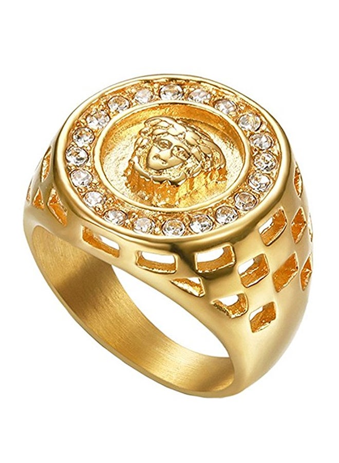 Generic - Retro Egypt Pharaoh Diamond Titanium Steel Ring - Image 1