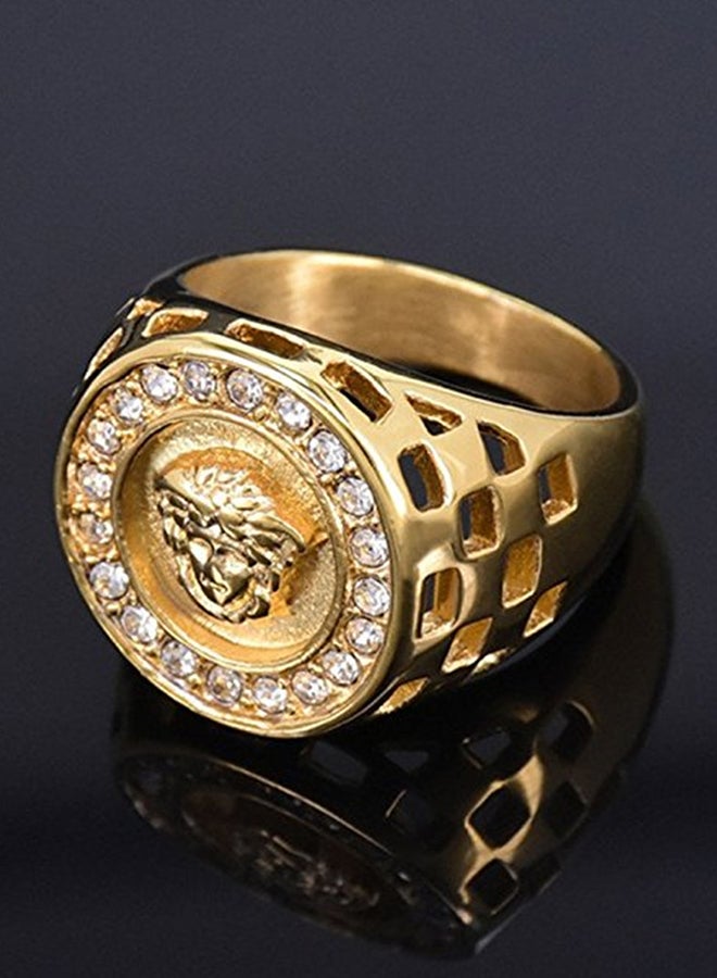 Generic - Retro Egypt Pharaoh Diamond Titanium Steel Ring - Image 1