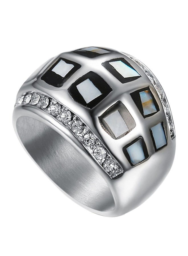 Sea Shell Polished Titanium Stainless Steel Ring - Image 1