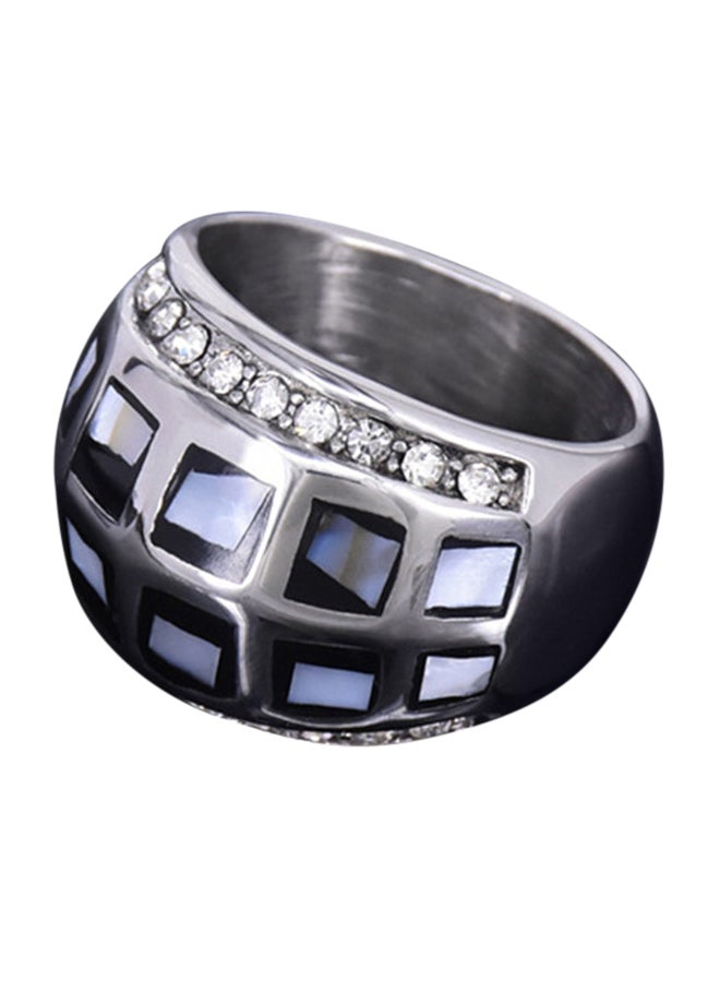 Sea Shell Polished Titanium Stainless Steel Ring - Image 2