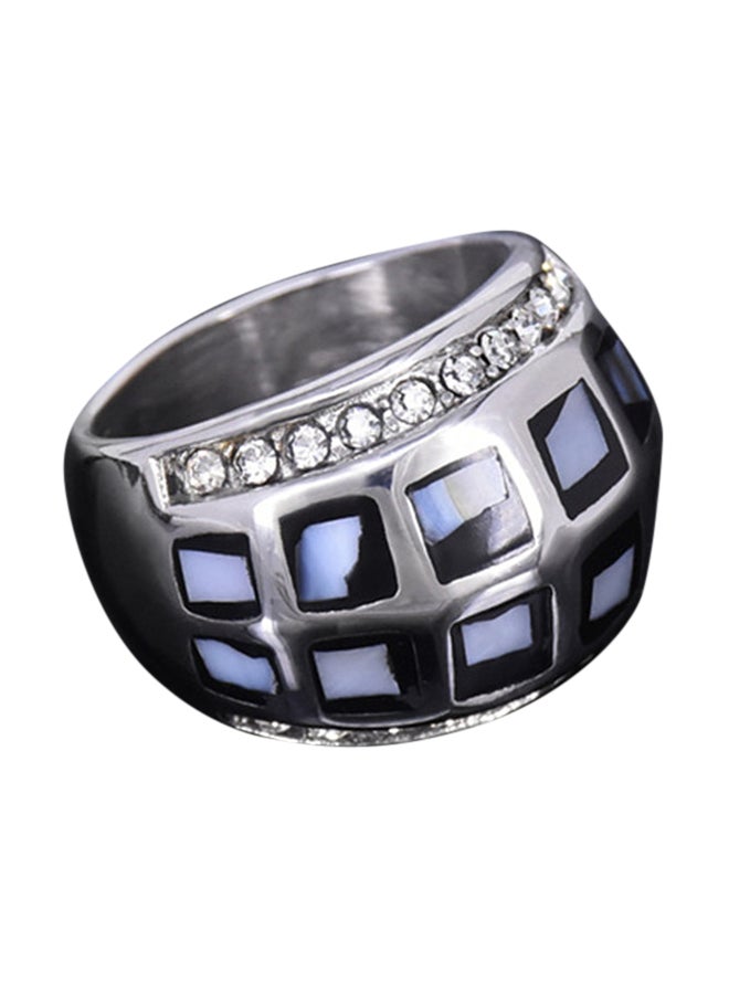 Sea Shell Polished Titanium Stainless Steel Ring - Image 3