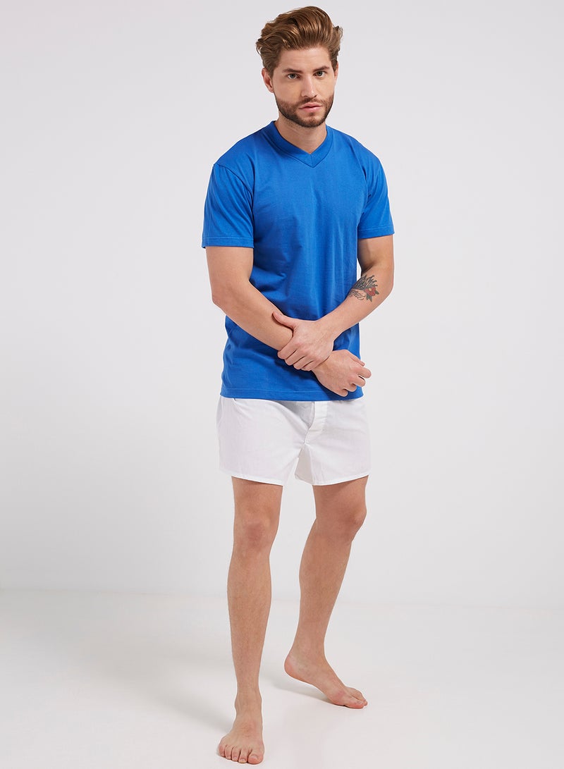 BYC V-Neck Short Sleeves T-Shirt Blue  - Image 3
