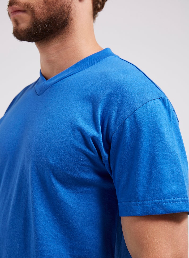 BYC V-Neck Short Sleeves T-Shirt Blue  - Image 4