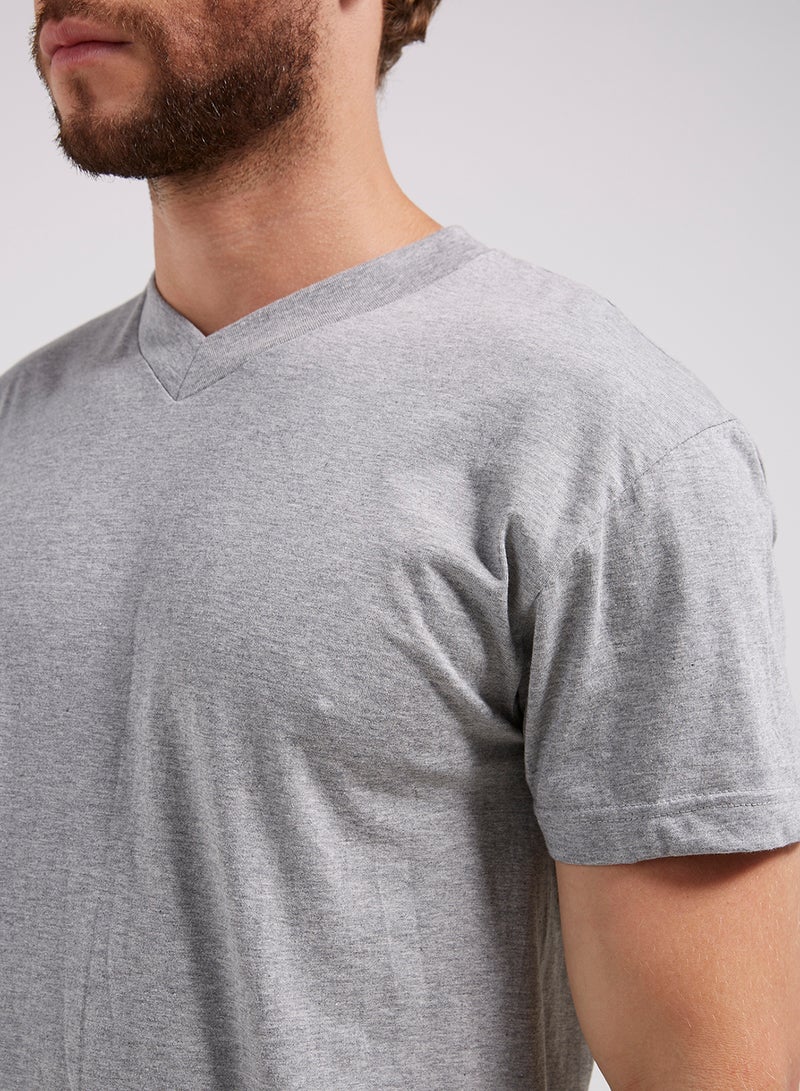 BYC V-Neck Short Sleeves T-Shirt Grey  - Image 4