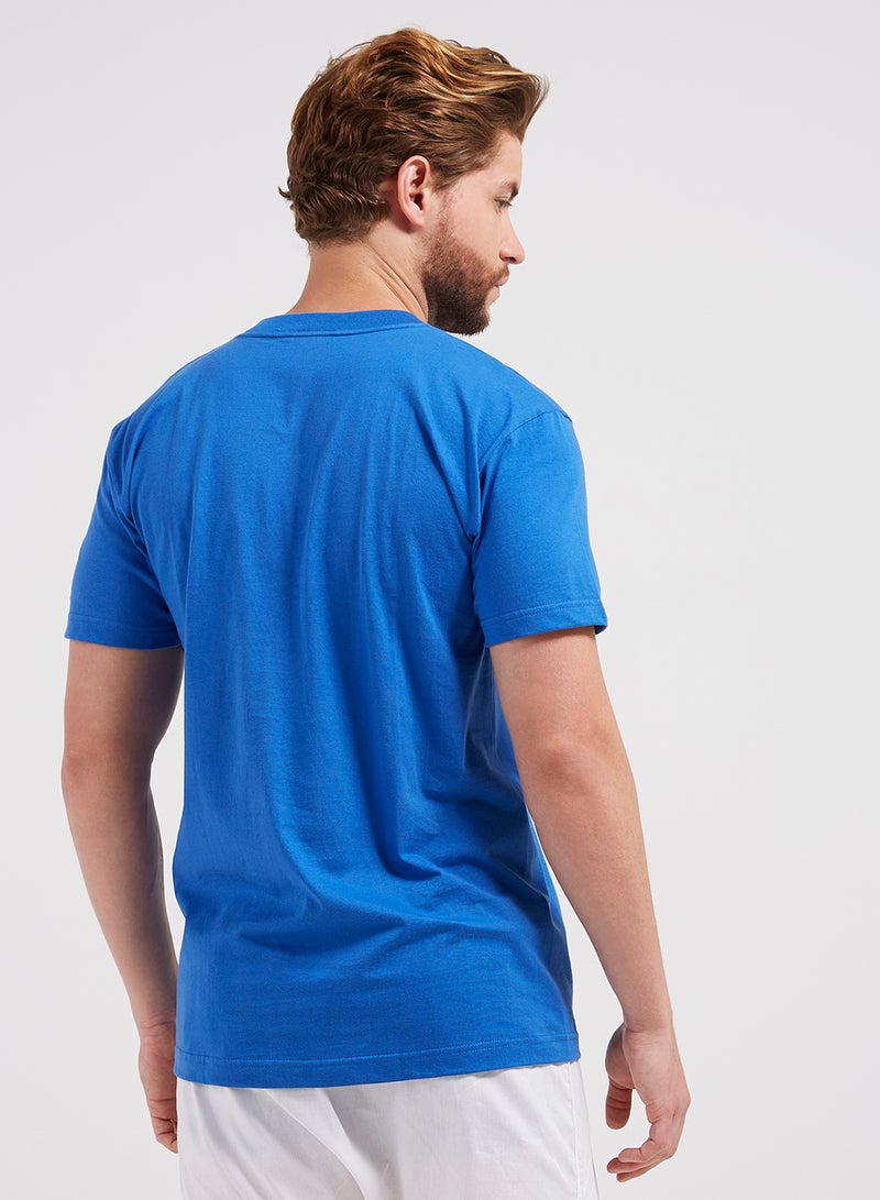 V-Neck Short Sleeves T-Shirt Blue - v1532429502/N15547063A_M2