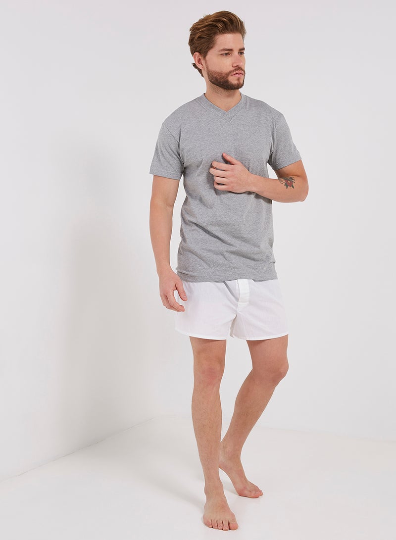 BYC - V-Neck Short Sleeves T-Shirt Grey - Image 1