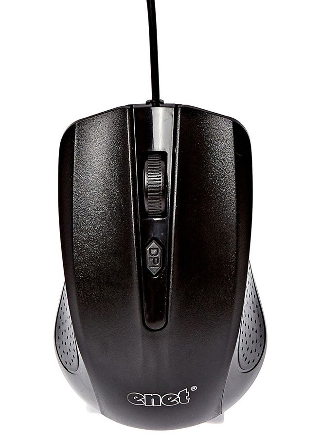 Enet Wired Optical Mouse Black  - Image 1