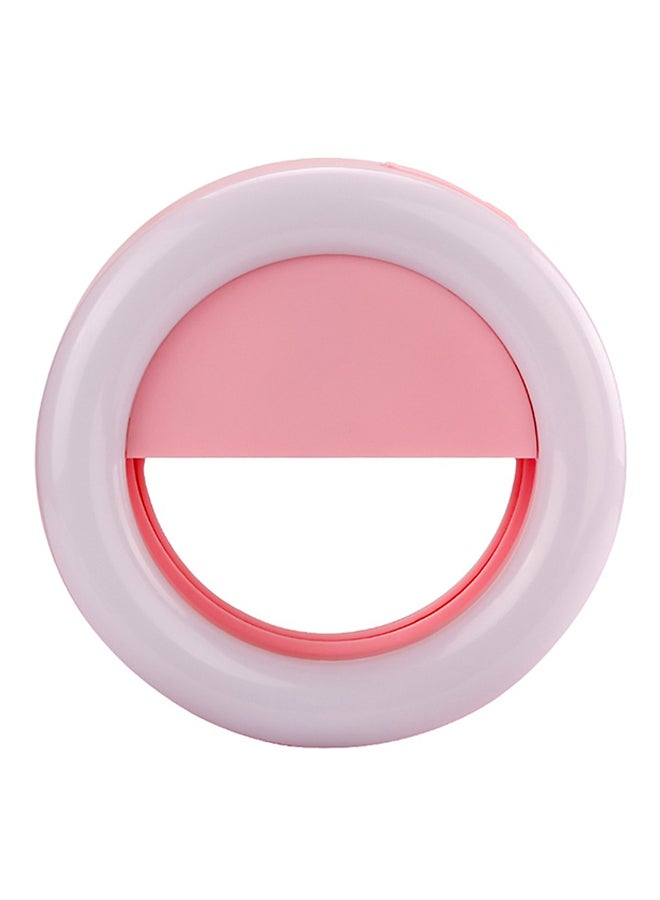 حلقة ضوء ب36 مصباح LED قابلة لإعادة الشحن لصور السيلفي وردي/أبيض