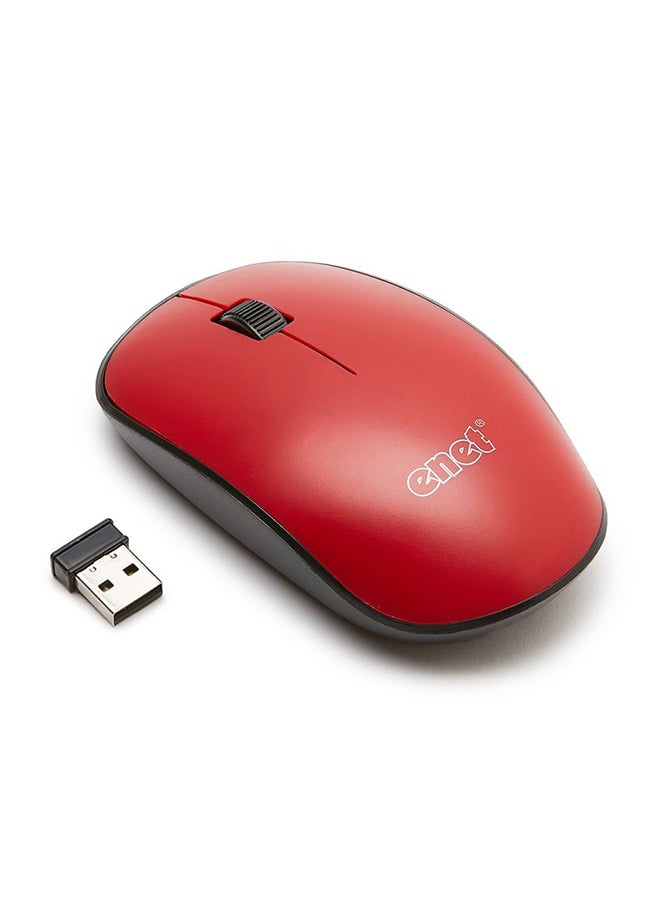 Enet Wireless Optical Mouse Red 